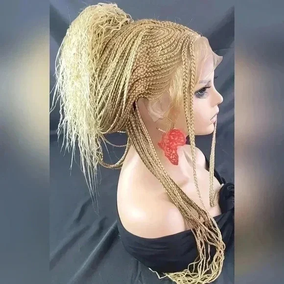 Braided Wig: African-Inspired,  feeding cornrows blond Human-Synthetic NWT - Picture 15 of 17